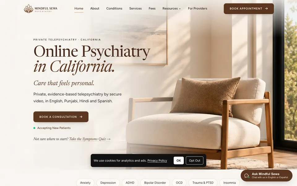 Sitio de Mindful Sewa